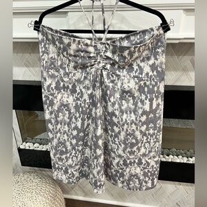 Eddie Bauer Gray and White Abstract Pattern Strapless Summer Mini Dress size XL